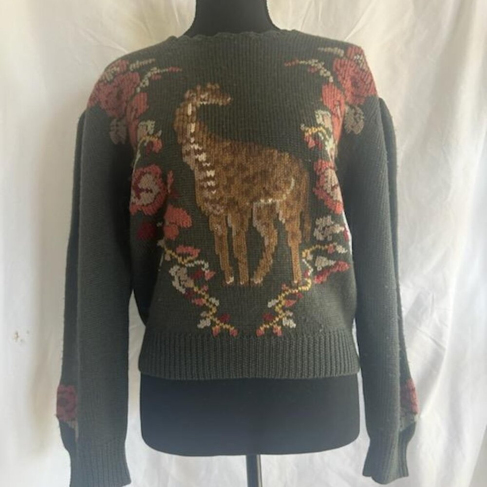 Herman Geist 100% Wool Giraffe Sweater